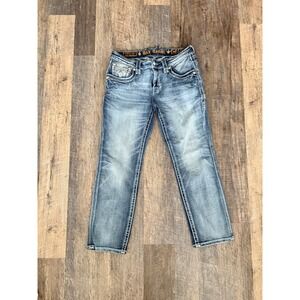 Rock Revival Thao Straight Leg Jeans Mens 34 Blue Medium Wash EP2230J204S